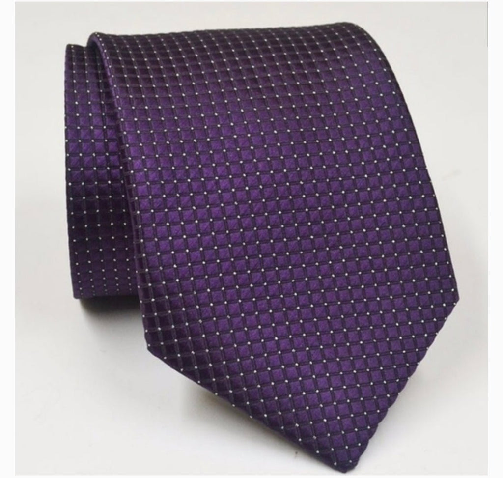 Men's Purple Patterned Tie - Sparkle by Melanie Boutique