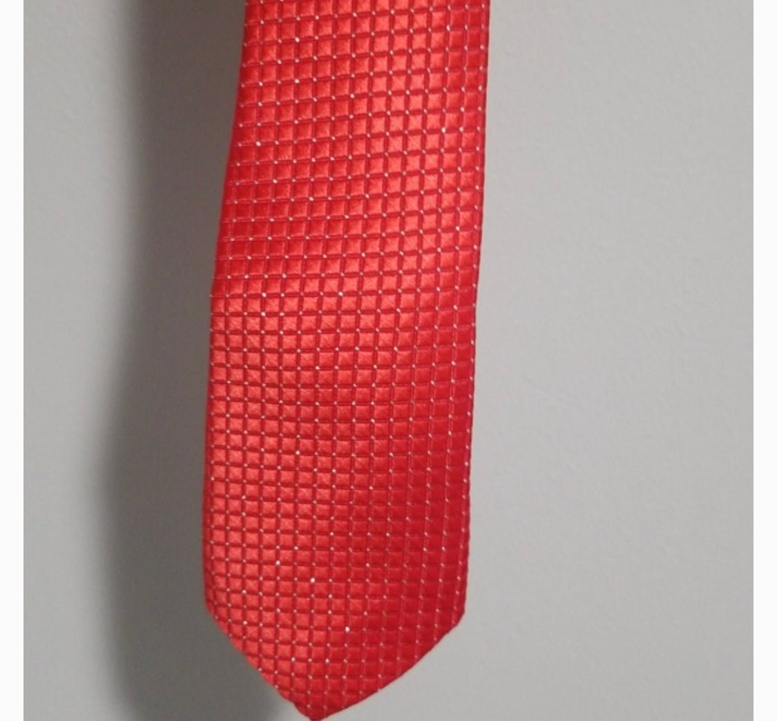 Men's Bright Red Patterned Tie - Sparkle by Melanie Boutique