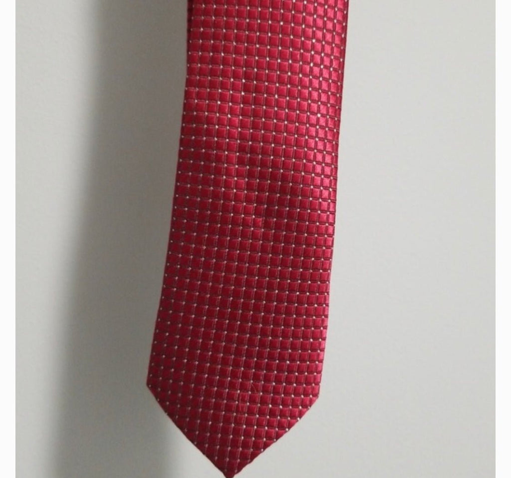 Men's Deep Ruby Red Patterned Tie - Sparkle by Melanie Boutique