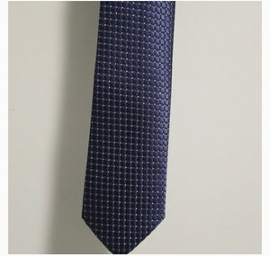 Men's Deep Navy Blue Patterned Tie - Sparkle by Melanie Boutique