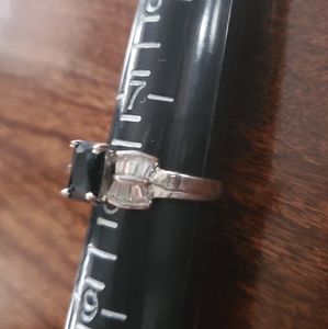 Cz Black and Clear Ring Sz 7.75