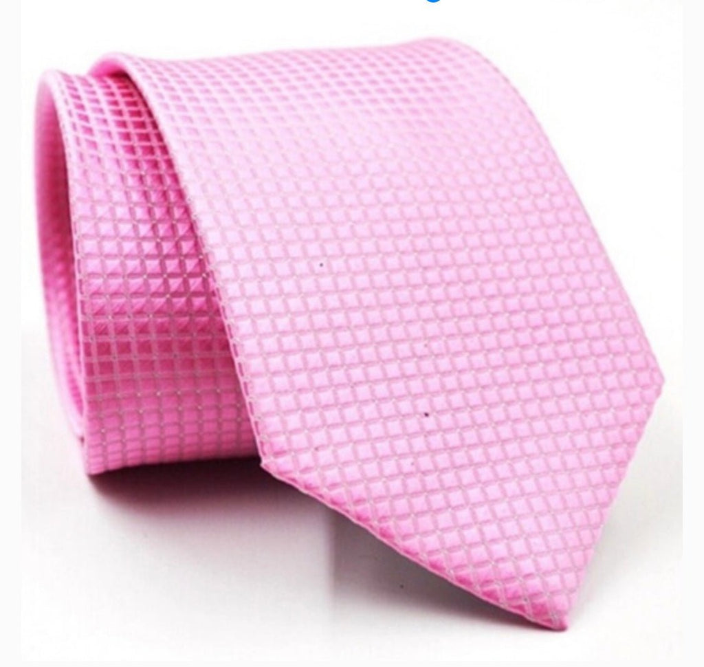 Men's Light Pink Patterned Tie - Sparkle by Melanie Boutique