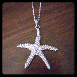 Rhinestone Encrusted Starfish Pendant Necklace - Sparkle by Melanie Boutique