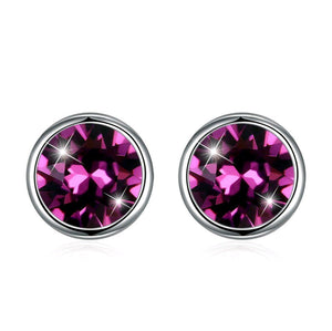 *Your Choice of 7 colors!*  Sterling Silver Crystal Stud Earrings