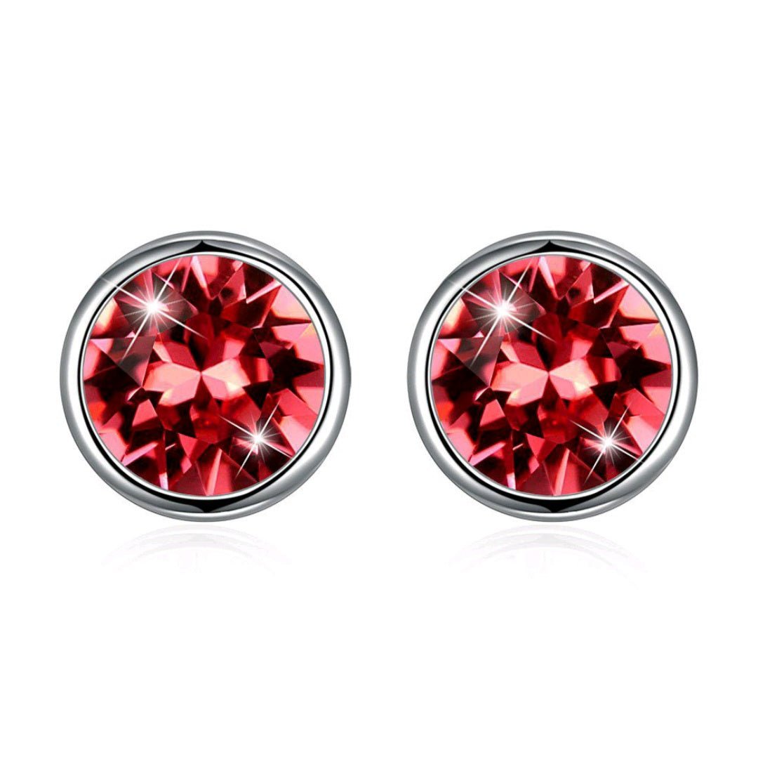 *Your Choice of 7 colors!*  Sterling Silver Crystal Stud Earrings