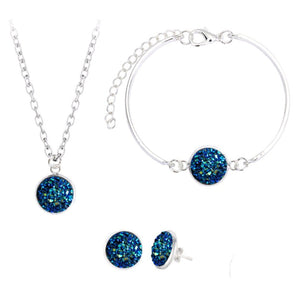 *Your Choice of 9 Colors!* Druzy 3-Piece Jewelry Set
