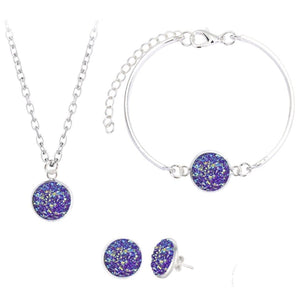*Your Choice of 9 Colors!* Druzy 3-Piece Jewelry Set