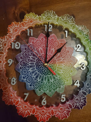 Handmade Tie Dye Resin Clock