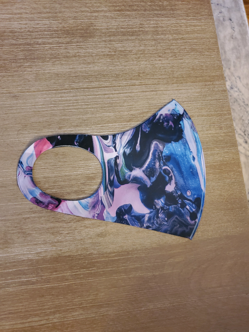 Hand Sublimated Face Mask : Purple Marble Swirl