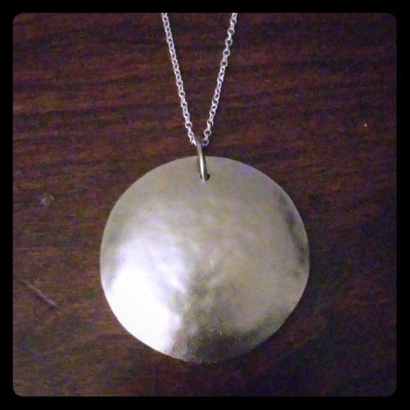 Modern Silver Disc Necklace - Sparkle by Melanie Boutique