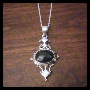 Vintage Black and Silver Pendant Necklace - Sparkle by Melanie Boutique