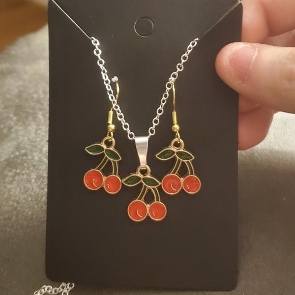 Cherries Earring & Necklace Set