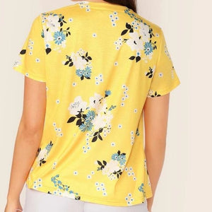 Sunny Comfy Yellow Floral Tee