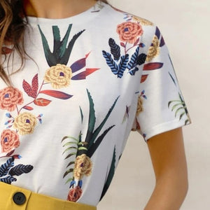 Colorful Floral Dragonfly Tee