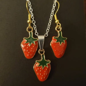 Strawberry Earring & Necklace Set