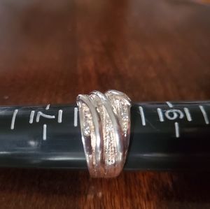 Silver and Rosegold Twirled Ring Sz 7.75
