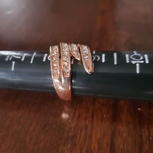 Rosegold Rhinestone Ring Sz 8.25